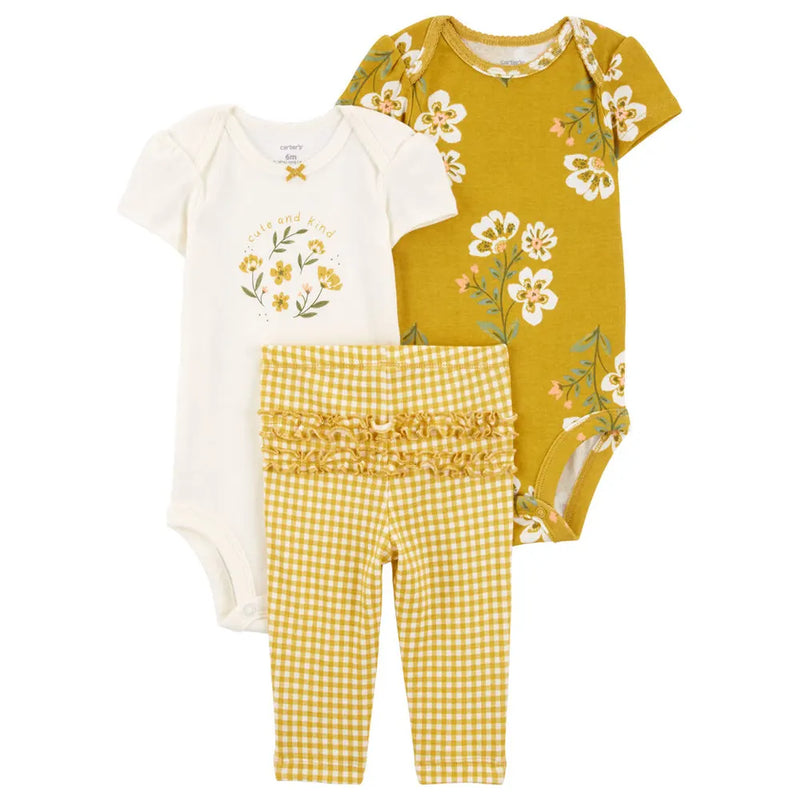Carter's 3-Piece Set - Yellow & White Floral