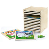 Viga Toys Set de 12 Puzzle Plat en 9 Pièces avec Support 18M+