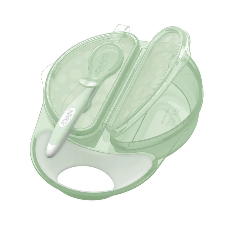 Dr. Brown's Travel Fresh™ 4M+ Cuenco y cuchara con tapa - Verde