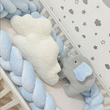 BébéYo Velvet Braided Bed Bumper 3.6m - Sky Blue