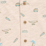 Carter's Boy's Cotton Short Sleeve Shirt - Khaki Beach