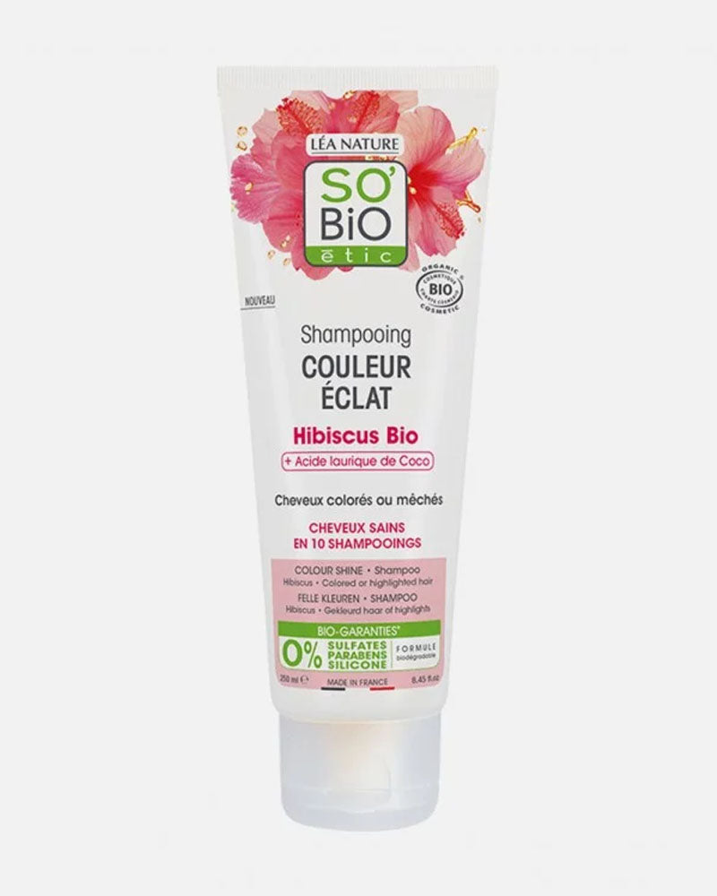 Champú So Bio para cabello teñido o con mechas con hibisco - 250 ml