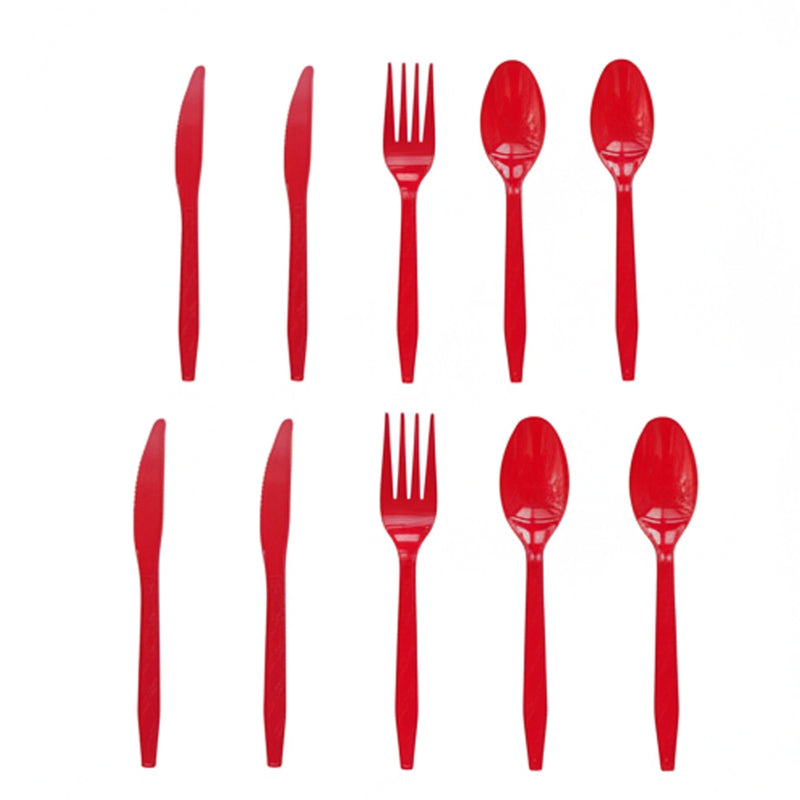 Pack de 30 Couverts Rouges