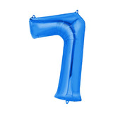 Globo de Número 7 de Aluminio Azul – 86cm
