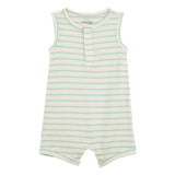 Carter's Baby Boy PurelySoft Striped Romper - Green & Ivory