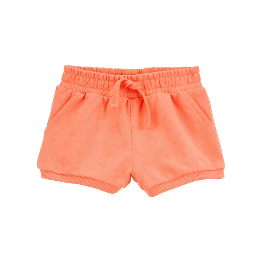 Carter's Baby Girl Pull-On Fleece Shorts - Orange