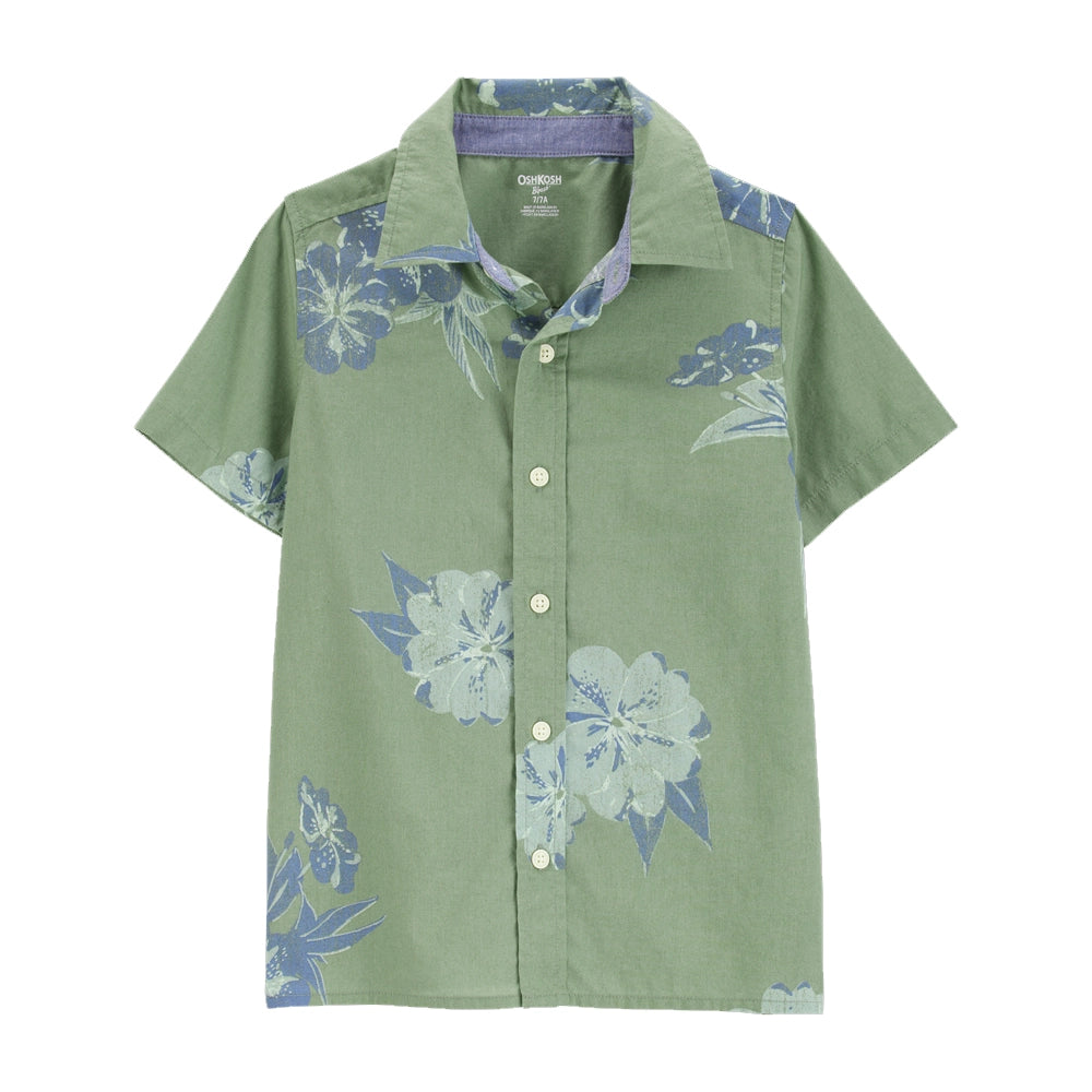 OshKosh Boy's Short-Sleeve Button-Down Shirt - Green
