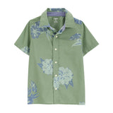 OshKosh Boy's Short-Sleeve Button-Down Shirt - Green