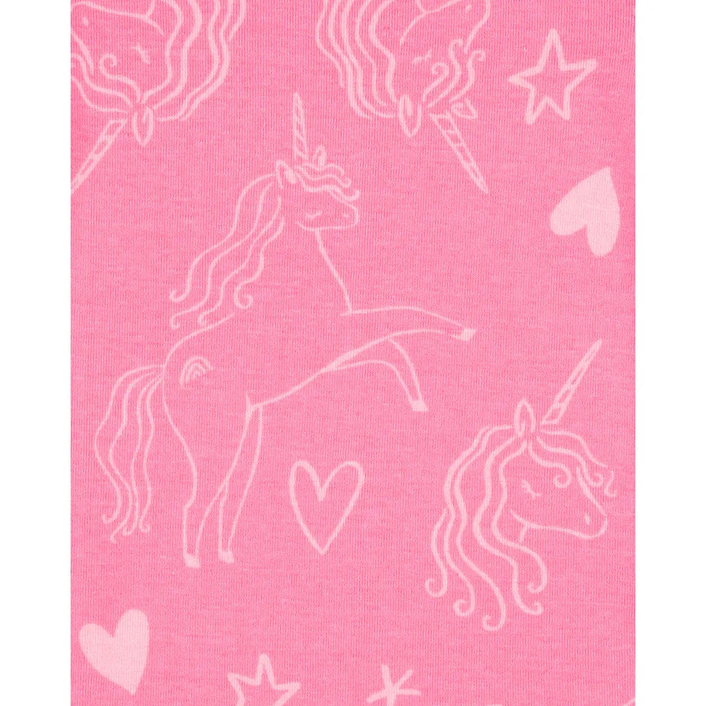 Carter's Girl's 4-Piece Cotton Pajama Set - Unicorn
