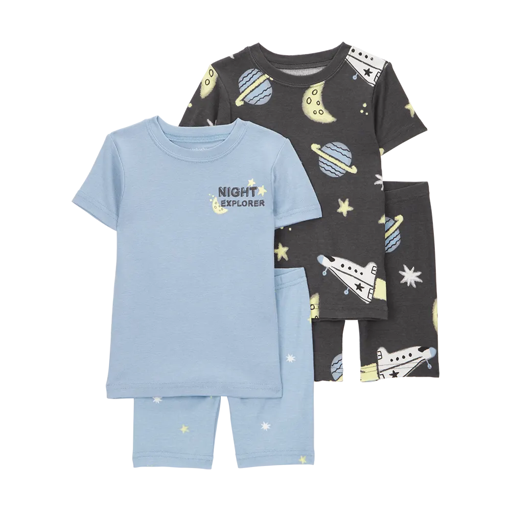 Pyjama 4 pièces espace garçon - 100% Coton