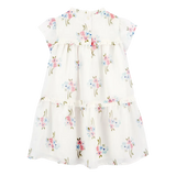 Robe étagée florale à manches courtes pour fille