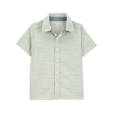 Chemise boutonnée à manches courtes garçon - Vert
