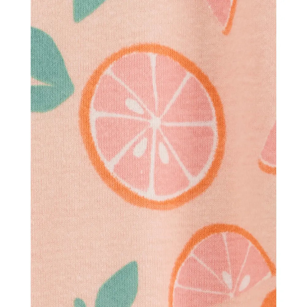 Pyjama dors-bien orange fille - 100% Coton
