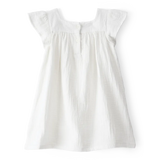 Robe à manches papillon unie - Blanc