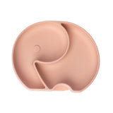 YUMMY Silicone Elephant Plate with Suction Cup 4M+ - Blush