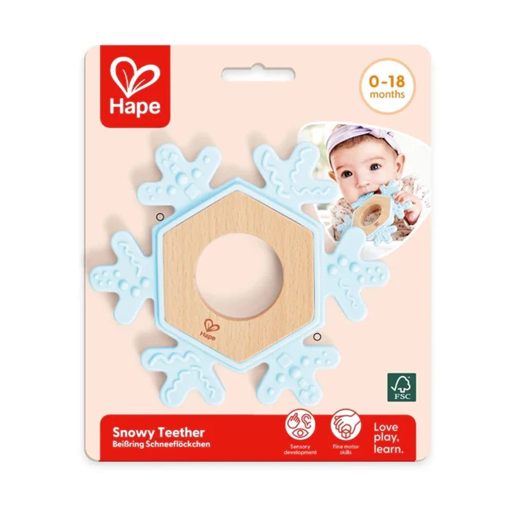 Hape Snowflake Teething Ring 0-18M