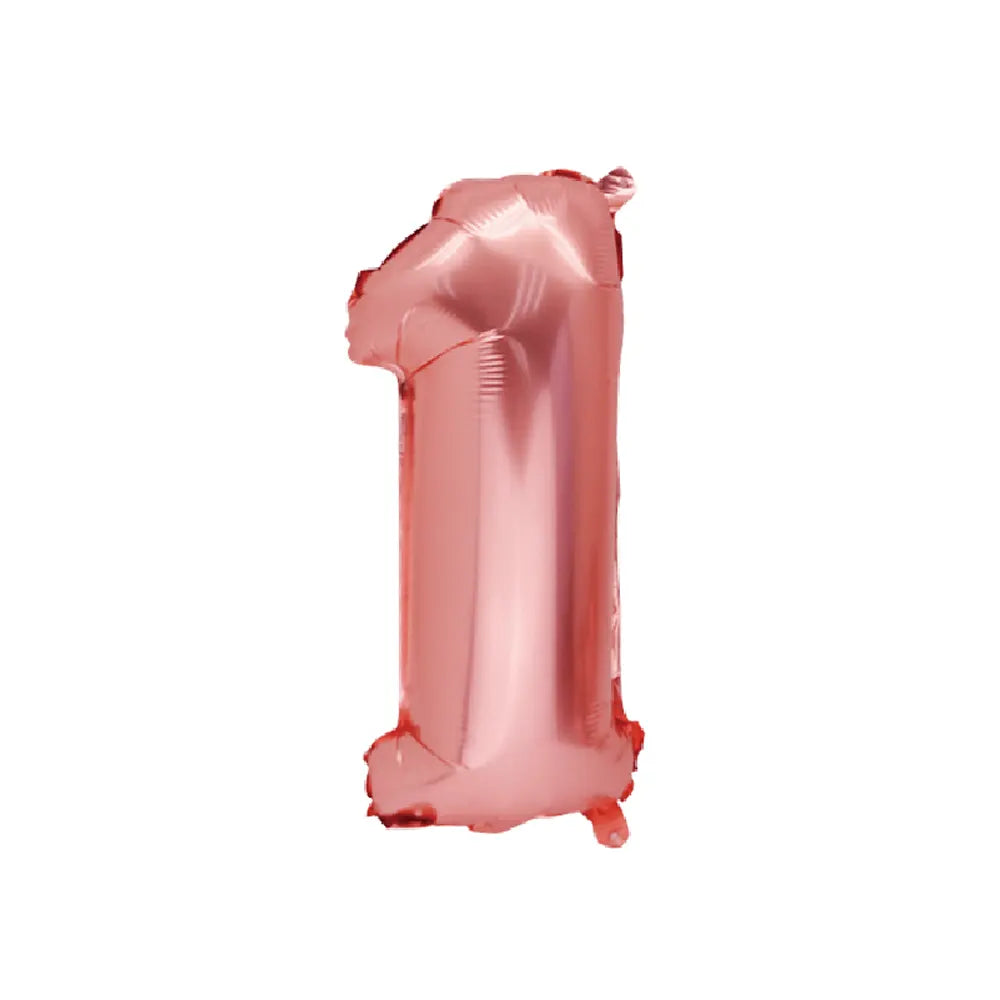 Globo de Número 1 Oro Rosa – 36cm