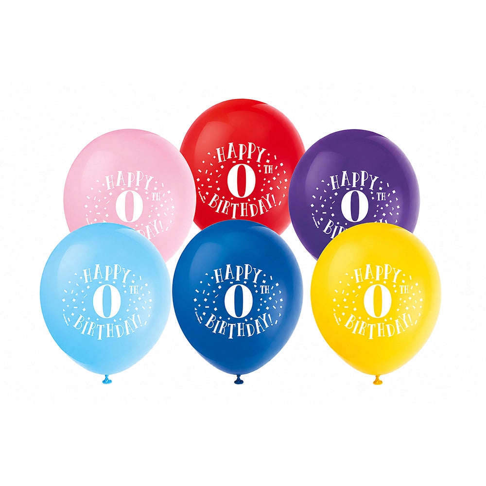 Set of 6 Printed Latex Balloons 0 - 30cm