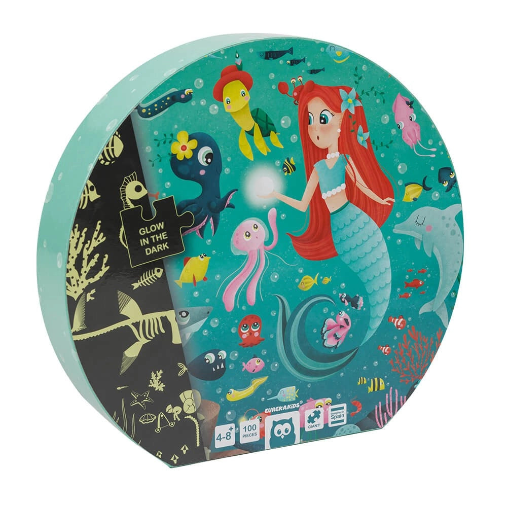 Eurekakids Glow-in-the-Dark Giant Puzzle 100 Pieces 4Y+ - Mermaids