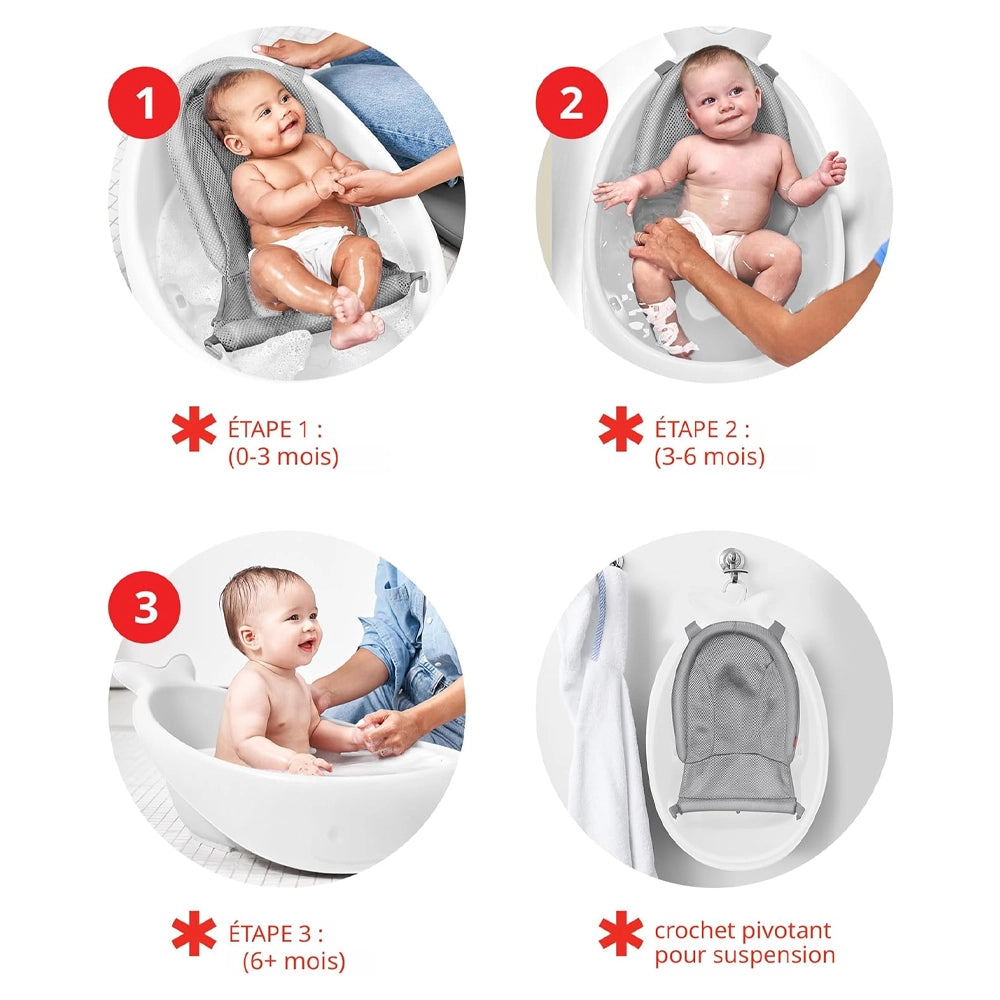 Skip Hop Baignoire Moby Smart Sling 3 Étapes - Blanc
