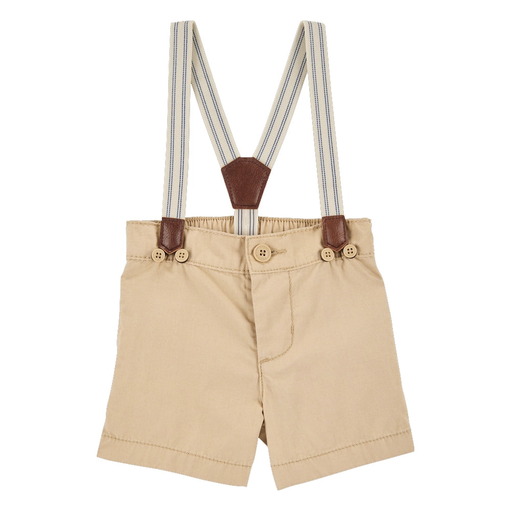 OshKosh Baby Boy Suspender Shorts - Khaki