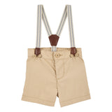 OshKosh Baby Boy Suspender Shorts - Khaki