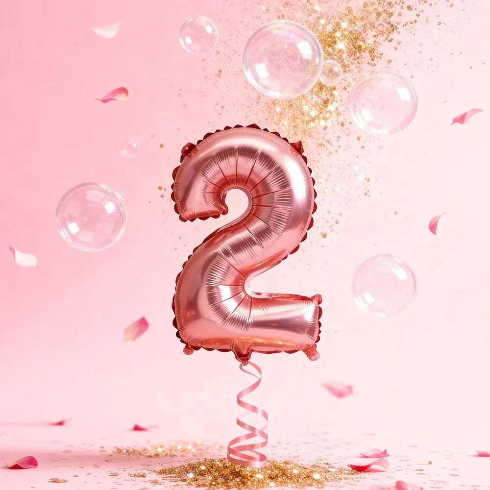 Number 2 Rose Gold Balloon – 86cm