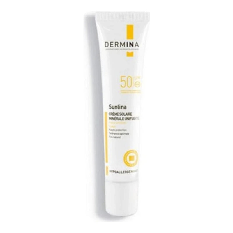 واقي الشمس المعدني الموحد للون Dermina Sunlina للبشرة الجافة SPF50 – 40 مل