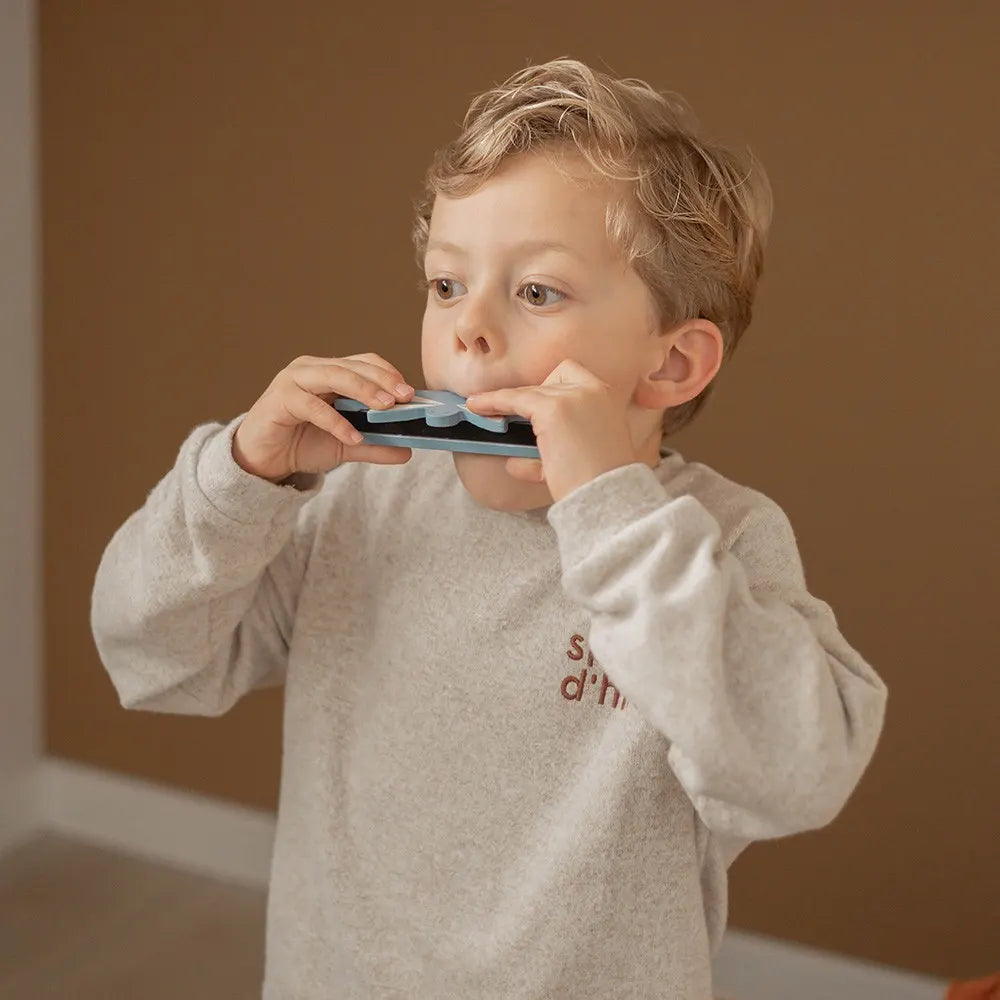 Label Label Harmonica en Bois - Bleu