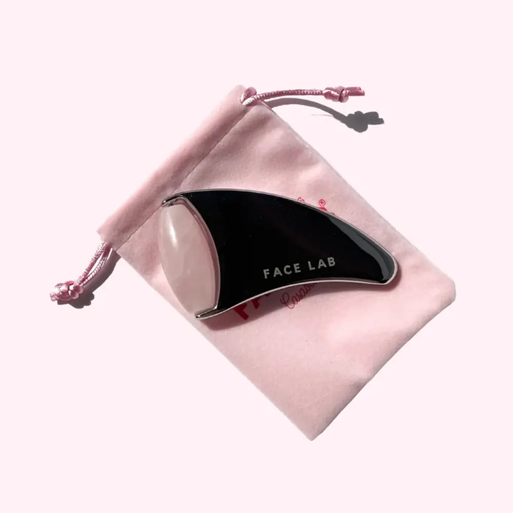 Facelab 2-in-1 Gua Sha with Beauty Roller – Rose Quartz