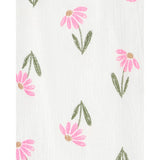 Ensemble haut fleuri et short fille - Vert