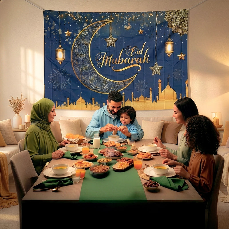 Guirnalda de Tela Impresa Eid Mubarak – 210 x 150 cm