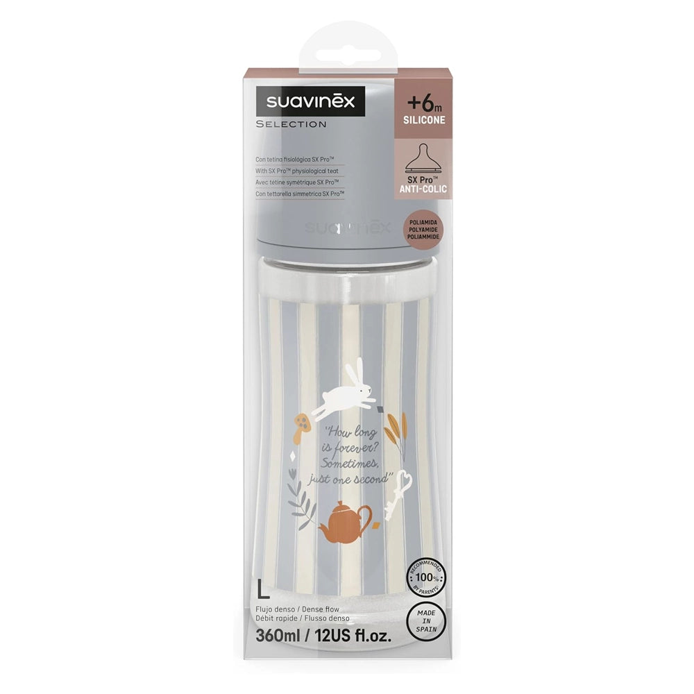 Suavinex Wonderland Polyamide Bottle 360ml - Striped Blue