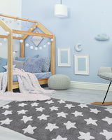 Tapis Rectangulaire Étoile 100% Bio 160x230 cm Un Amour de Tapis - Gris & Blanc