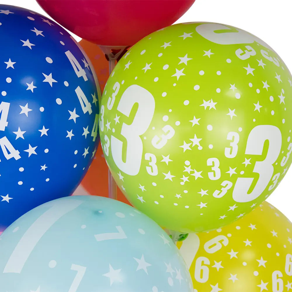 Set of 6 Printed Latex Balloons 8-30cm