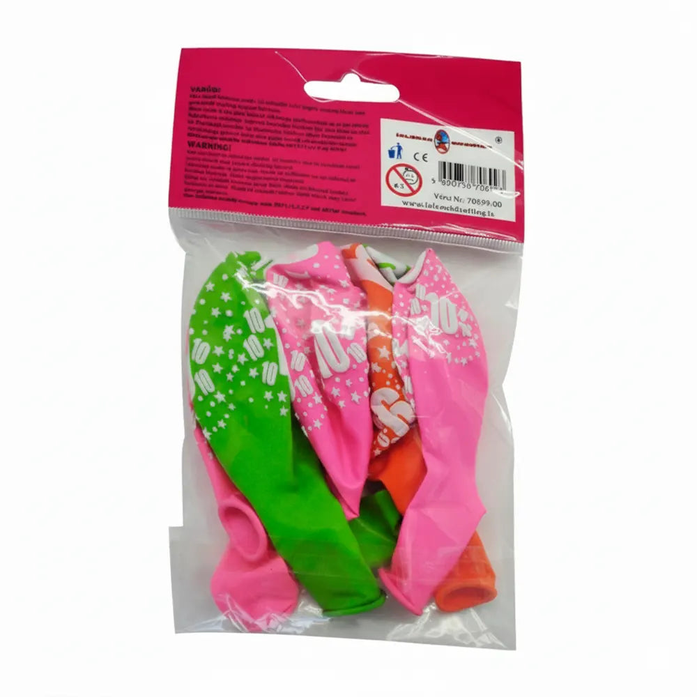 Set of 6 Printed Latex Balloons 0 - 30cm