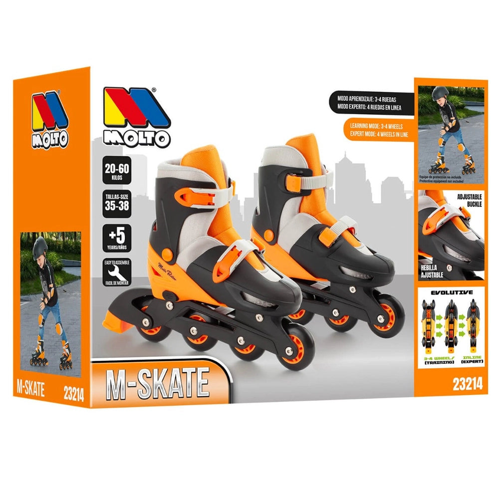 Molto 2-in-1 Inline Skates Size 35-38 - Orange