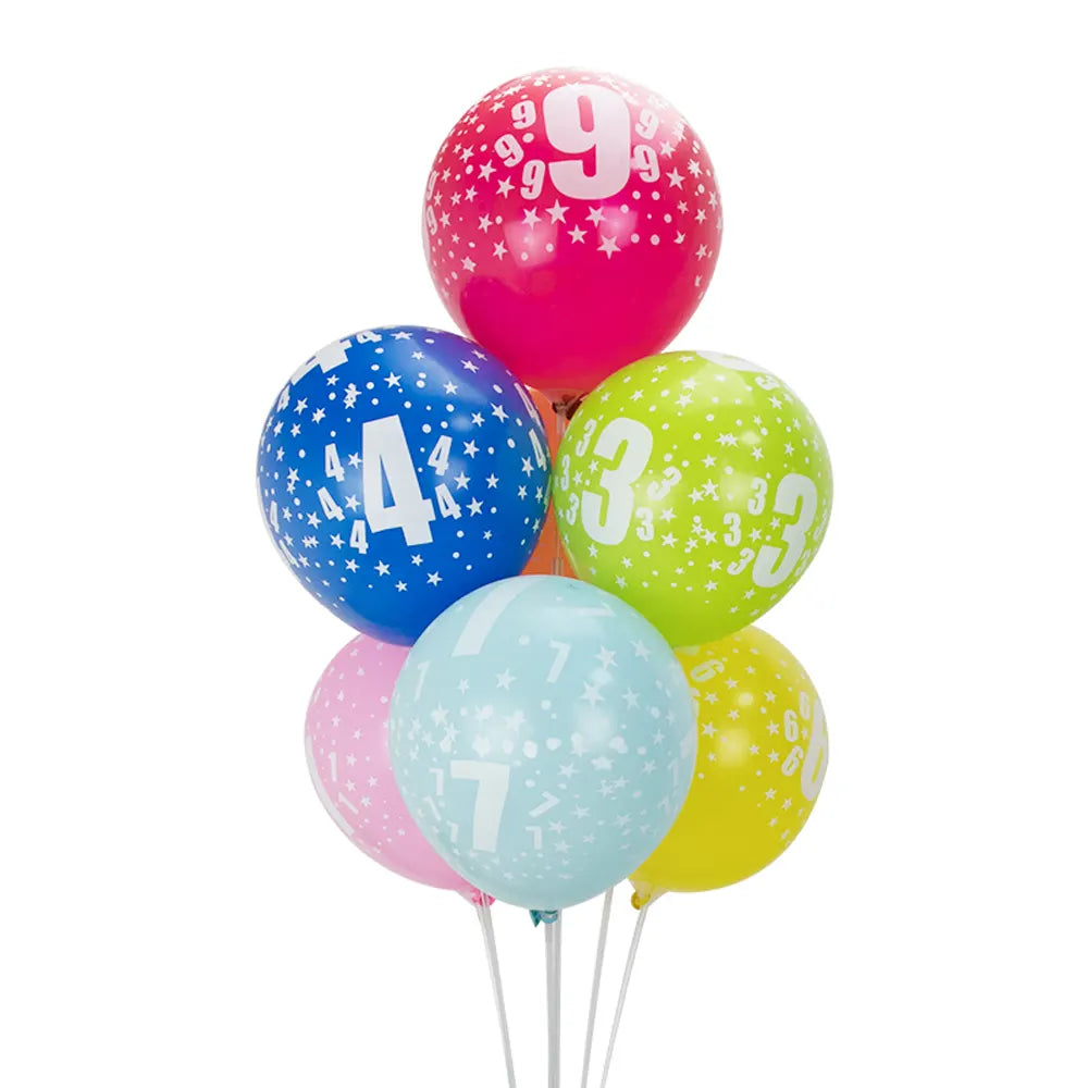 Set of 6 Printed Latex Balloons 0 - 30cm