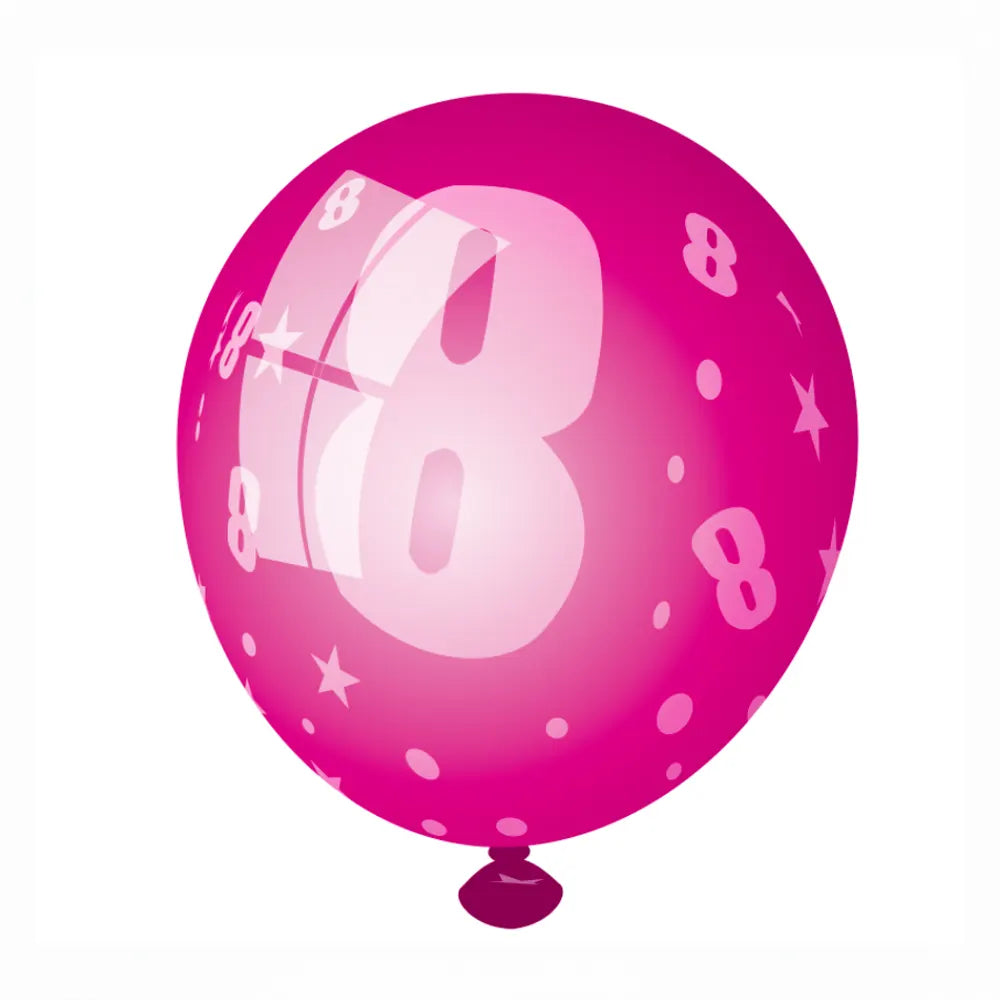 Set of 6 Printed Latex Balloons 8-30cm