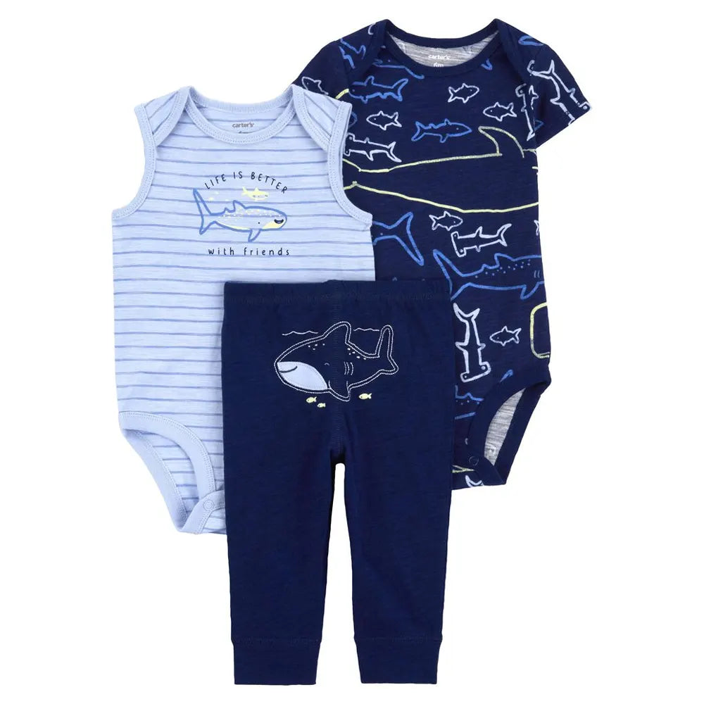 Ensemble de 3 Pièces Carter's - Baleine Bleu