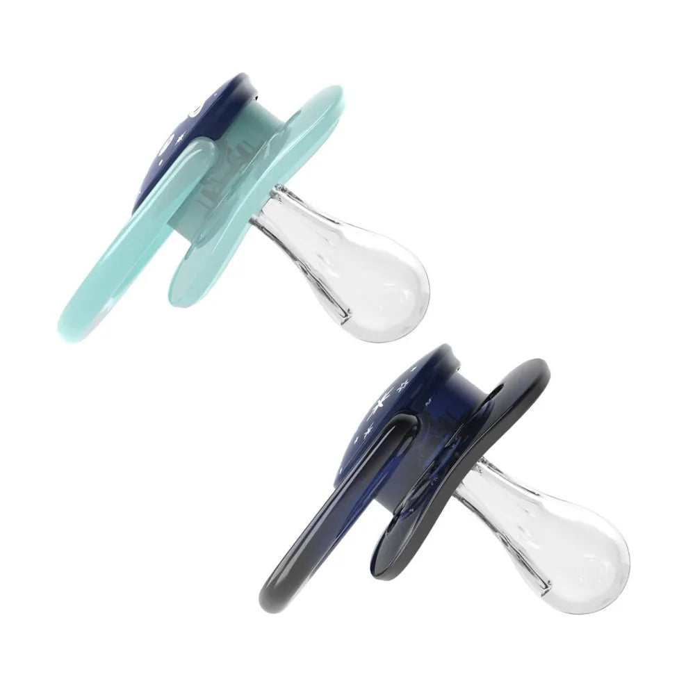 Dr. Brown's Lot de 2 Sucettes Advantage 0-6M - Bleu & Bleu Ciel