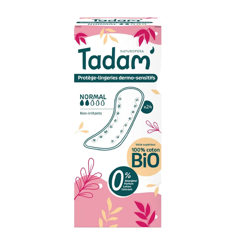Protegeslips Tadam' Dermo-Sensitive 100% Algodón Orgánico Normal 24 Unidades