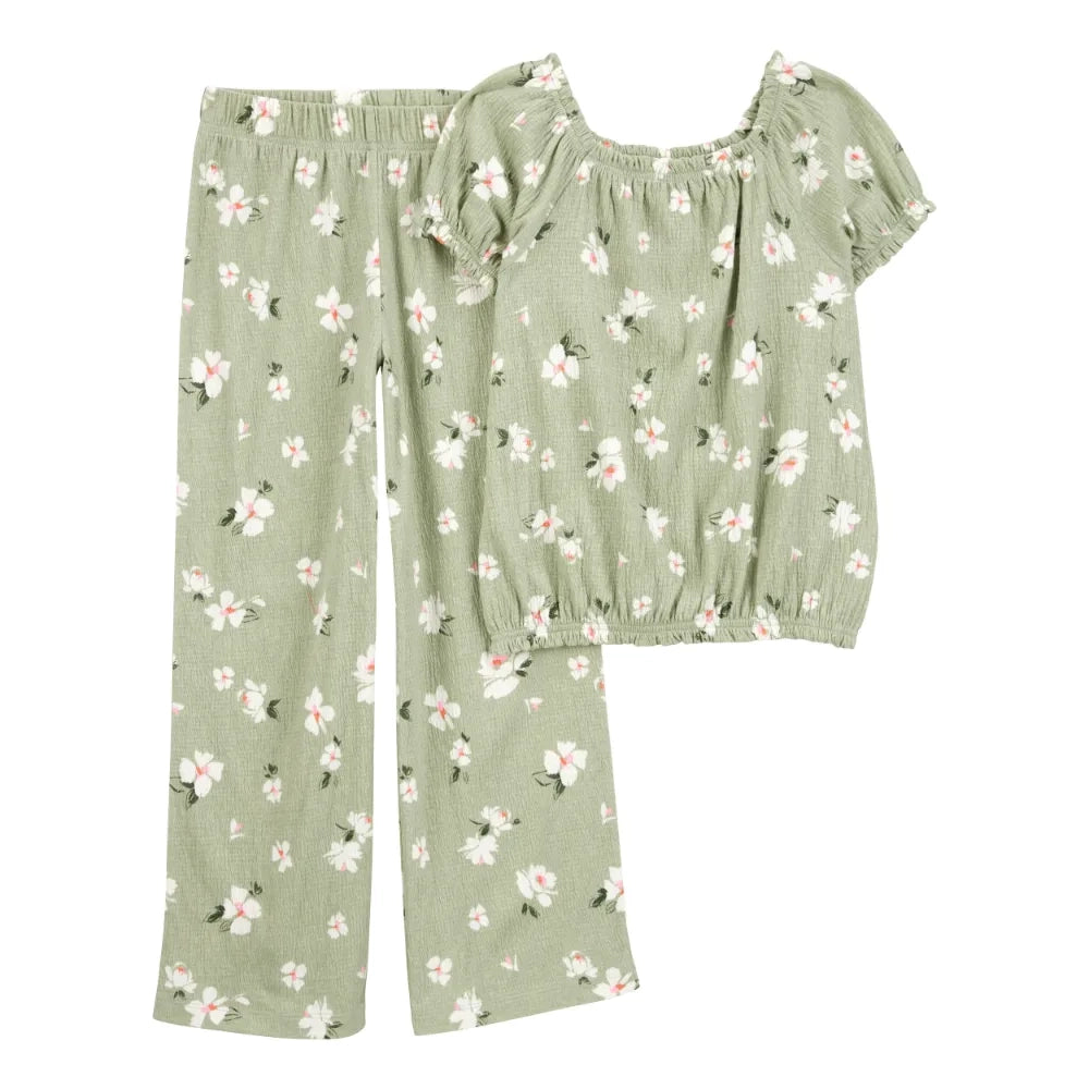 Carter's Girl's Top & Wide-Leg Pants Set - Floral