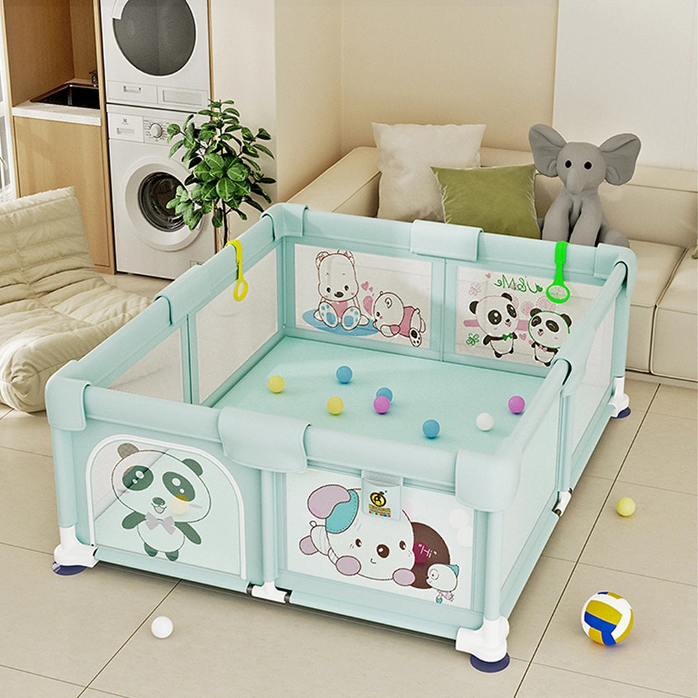 Parc de Jeux (90x19x28cm) avec Barrière de Sécurité - Vert