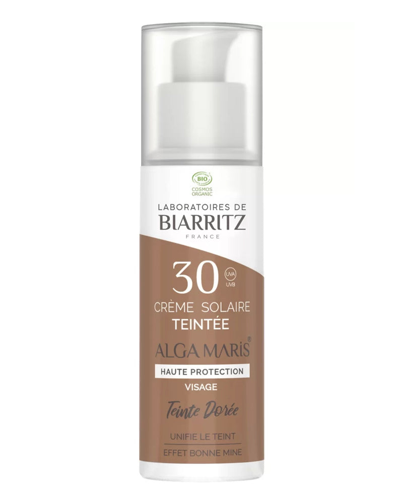 Biarritz Organic Certified Tinted Beige SPF30 Sunscreen 50ml - Golden Shade