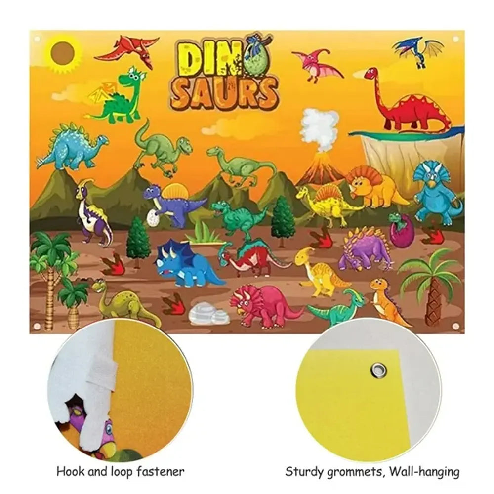 Educational Felt Wall Mat – Dinosaur Theme - 3Y+