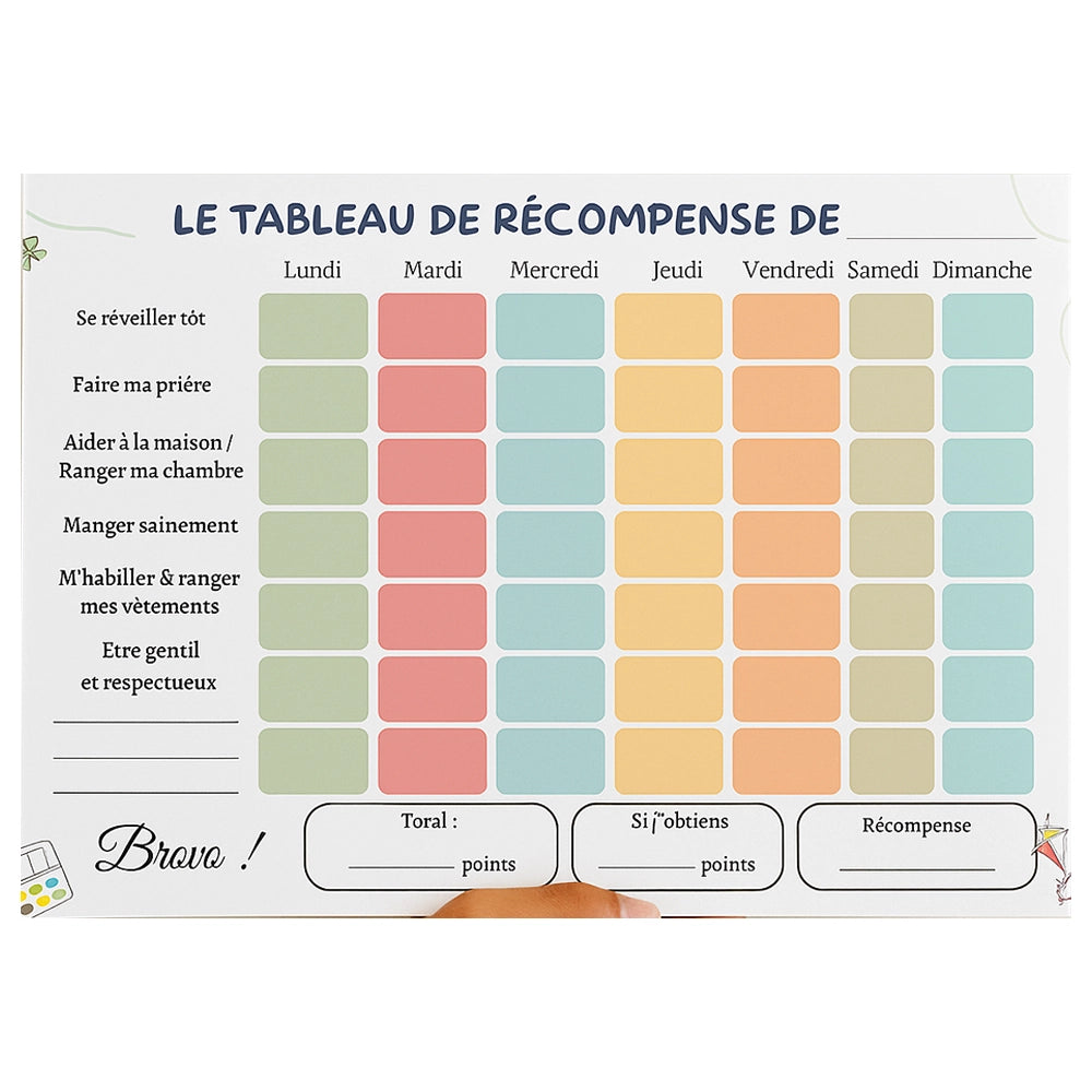 O Rayon des Kids Tabla de Recompensas para Niños – Plexiglás 29x22 cm + Rotulador Gratis