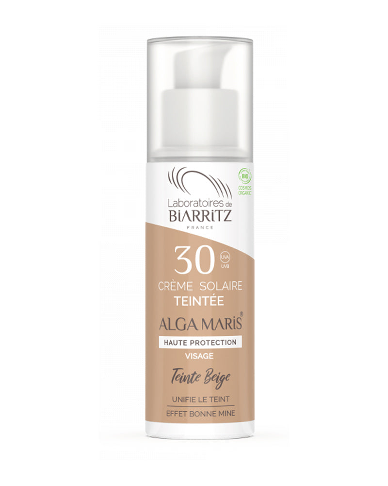 Biarritz Organic Certified Tinted Beige SPF30 Sunscreen 50ml - Beige Shade