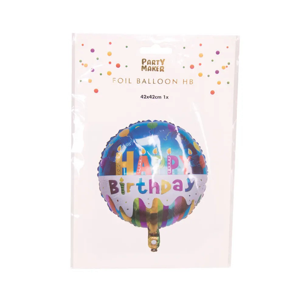 Globo Redondo de Aluminio Feliz Cumpleaños – 42cm