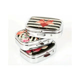 Zarine Compact 2-Compartment Pill Box – Flamingo